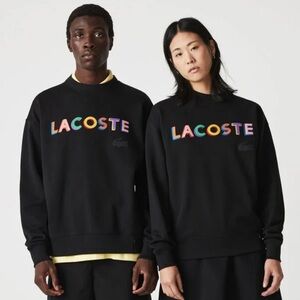 Unisex Lacoste LIVE Loose Fit Embroidered Fleece Sweatshirt